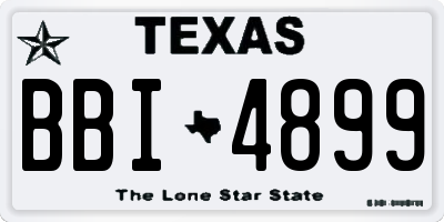 TX license plate BBI4899