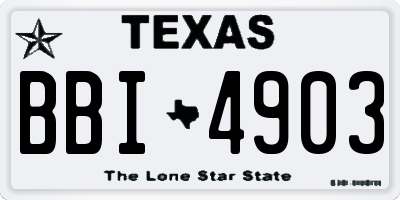 TX license plate BBI4903