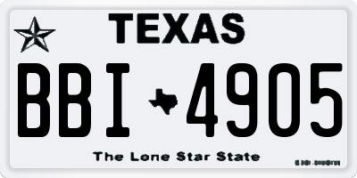 TX license plate BBI4905