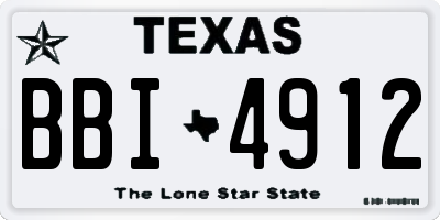 TX license plate BBI4912