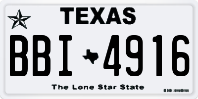 TX license plate BBI4916