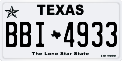 TX license plate BBI4933