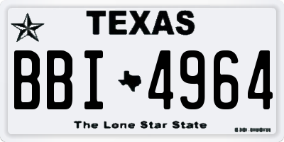 TX license plate BBI4964