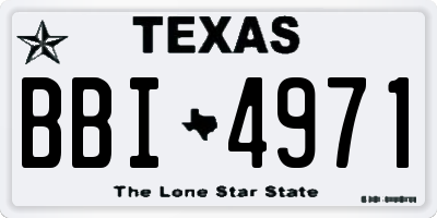 TX license plate BBI4971