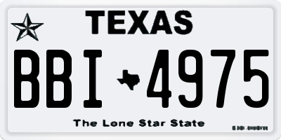 TX license plate BBI4975