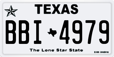 TX license plate BBI4979