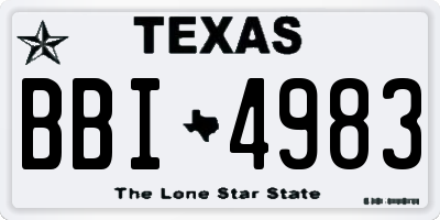 TX license plate BBI4983
