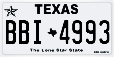 TX license plate BBI4993