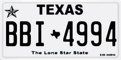 TX license plate BBI4994