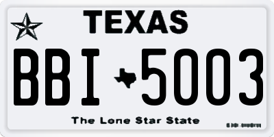 TX license plate BBI5003