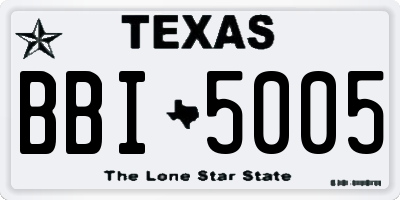 TX license plate BBI5005