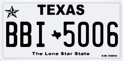 TX license plate BBI5006