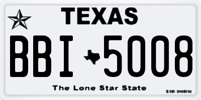 TX license plate BBI5008