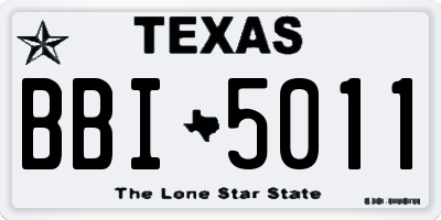 TX license plate BBI5011
