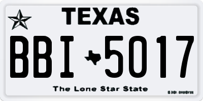 TX license plate BBI5017