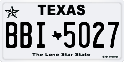 TX license plate BBI5027