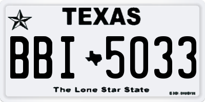 TX license plate BBI5033