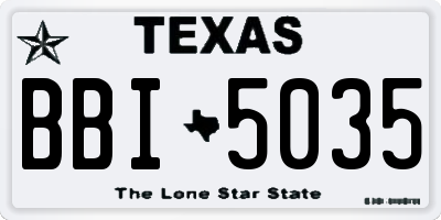TX license plate BBI5035