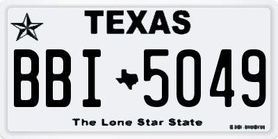 TX license plate BBI5049