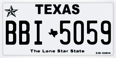 TX license plate BBI5059