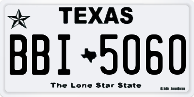 TX license plate BBI5060