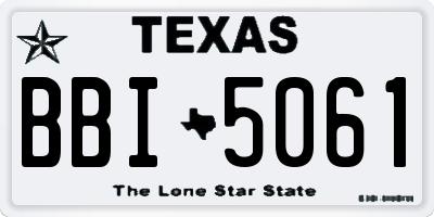 TX license plate BBI5061