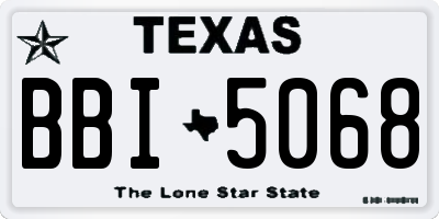 TX license plate BBI5068