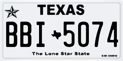 TX license plate BBI5074