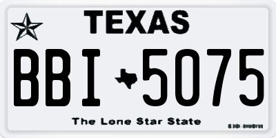 TX license plate BBI5075