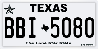 TX license plate BBI5080