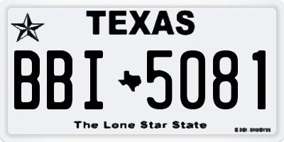 TX license plate BBI5081