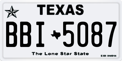 TX license plate BBI5087