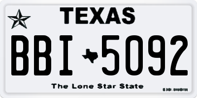 TX license plate BBI5092