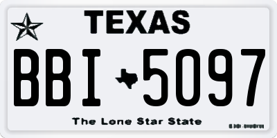 TX license plate BBI5097