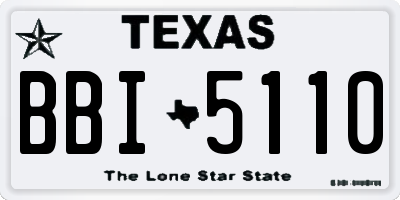 TX license plate BBI5110