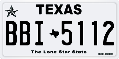 TX license plate BBI5112