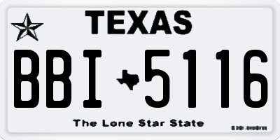 TX license plate BBI5116