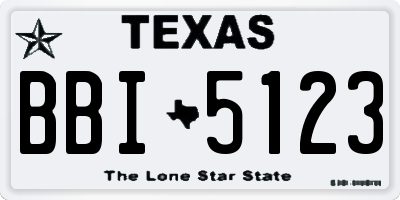 TX license plate BBI5123