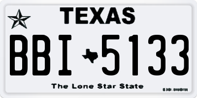 TX license plate BBI5133