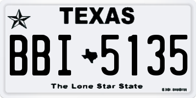 TX license plate BBI5135