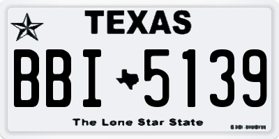 TX license plate BBI5139