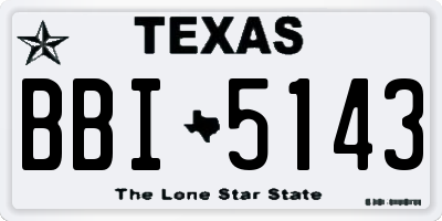 TX license plate BBI5143