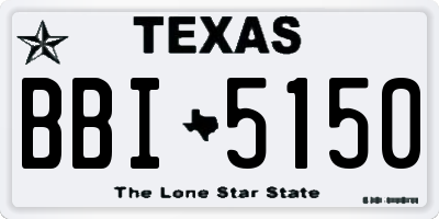 TX license plate BBI5150