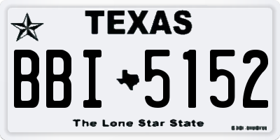 TX license plate BBI5152