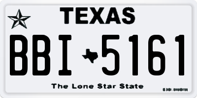 TX license plate BBI5161
