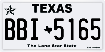 TX license plate BBI5165