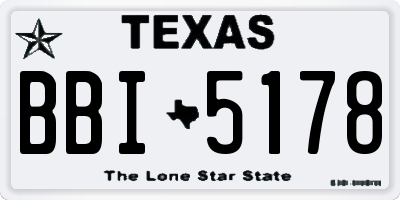 TX license plate BBI5178