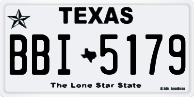 TX license plate BBI5179