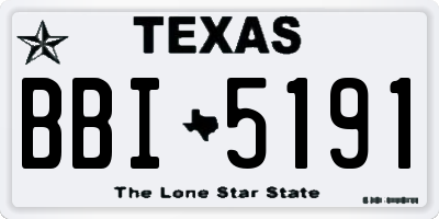 TX license plate BBI5191