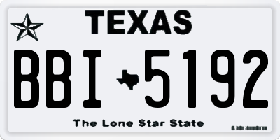 TX license plate BBI5192